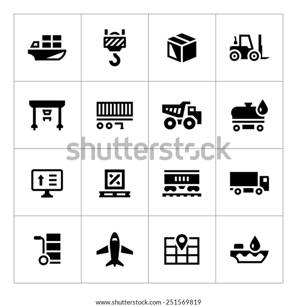 Set icons of logistic isolated on white.\
Vector illustration
