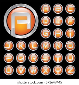 set of icons logo initials in the alphabet letters