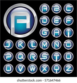 set of icons logo initials in the alphabet letters