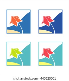 Set Icons, Logo sea and summer. Vector