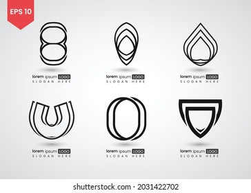 Conjunto de iconos y logotipo Ilustración vectorial