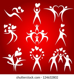 set of icons , love and family