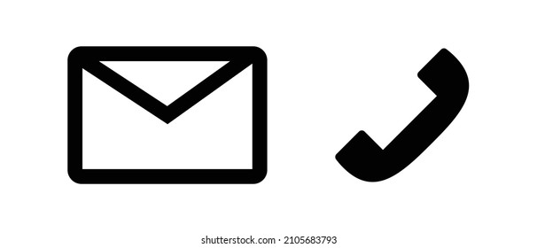 A set of icons for mail and phone.