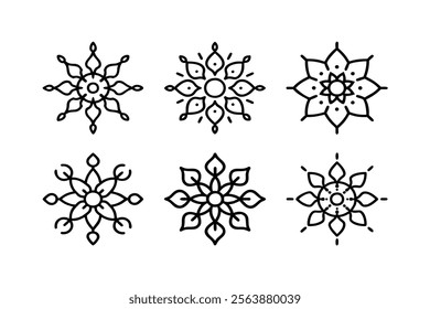 Set of Icons mandala art vector pattern 