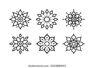 Set of Icons mandala art vector pattern 