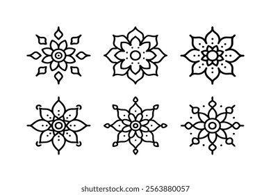 Set of Icons mandala art vector pattern 