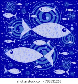 Set of icons marine life.