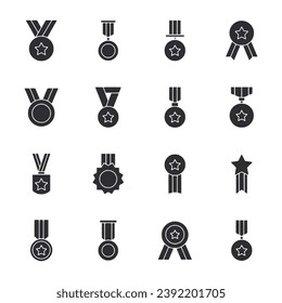 set of icons medal isolated on white