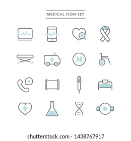 Set of icons for medical and healthcare