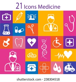 Set of icons medicine (vector)
