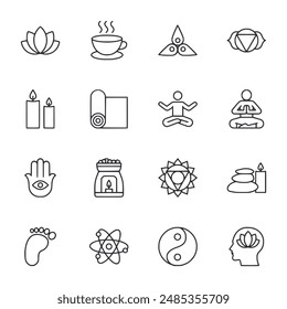Conjunto de iconos Meditación Ilustración vectorial