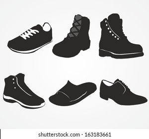 Set of icons of men's shoes