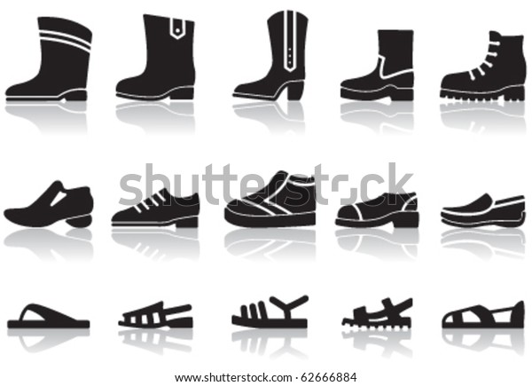Set Icons Mens Shoes Stock Vector (Royalty Free) 62666884