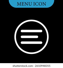 Set icons menu for apps and web. Hamburger Menu Icon. Vector icons set. Vector illustration