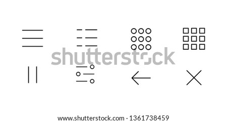 Set icons menu for apps and web. Hamburger Menu Icon. Vector illustration