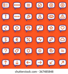 Set of icons for messages. Speech Bubbles. Vector illustration.