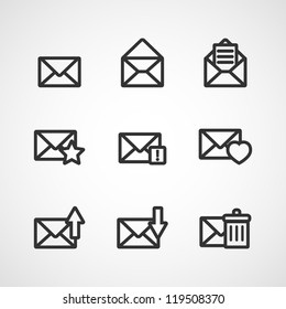 Set of icons for messages. Vector illustration.