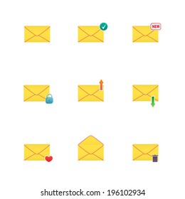 Set of icons for messages. Vector illustration.