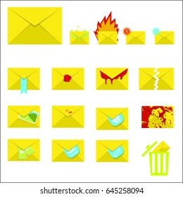 Set of icons for messages. Vector illustration.
