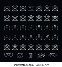 Set of icons for messages. Vector illustration.