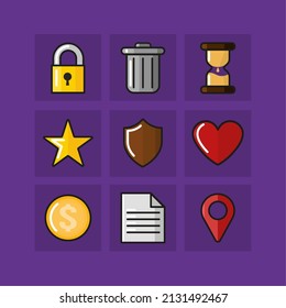 set of icons miscellaneous style