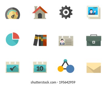 A set icons for mobile apps or personal website in flat colors style