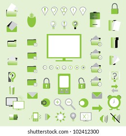 set of icons for mobile phone and computer