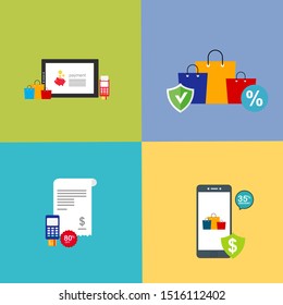 Set of  icons for Modern flat design concept mobile payment for website and mobile website. Landing page template. Easy to edit and customize. Vector illustration