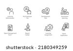 Set of Icons modern stroke line icons. Outline isolated signs for mobile and web. High quality pictograms. Linear icons set of business, medical, UI and UX, media, money, travel, etc.