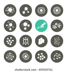 Set of icons molecule theme medicine