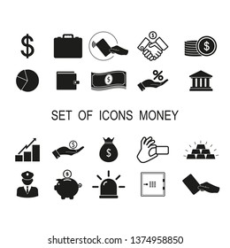 Set of icons money. Simple vector illustration.