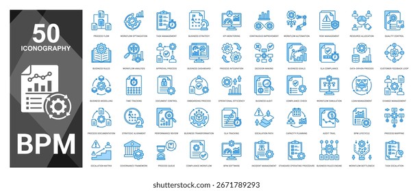 A set of icons for monitoring performance, evaluating effectiveness, and measuring data-driven success.