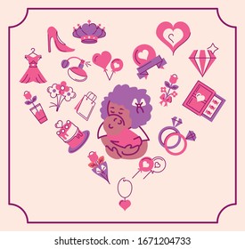 set of icons mother day, half line and color style icon vector illustration design
