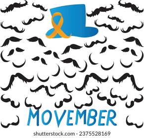 establecer iconos del vector MOVEMBER