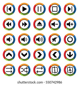 set icons for multimedia player, audio and video