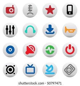 Set of icons for music and sound. Vector illustration.