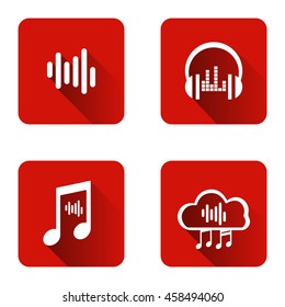 Set of icons for music streaming service. Logos music streaming.