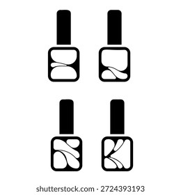 Conjunto de iconos de Vector esmalte de uñas.