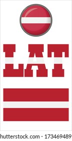 Set of icons of the national flag of Latvia on a white background.