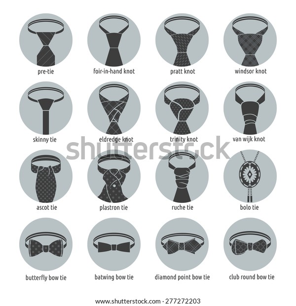 Set of icons with\
neckties to business meetings and celebrations. Round icons with\
knotted tie. Bow tie\
shapes