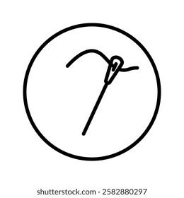 Set of icons of needle with thread. needle icon isolated on white background. Tailor sign template. Vector isolated illustration