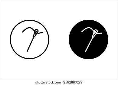 Set of icons of needle with thread. needle icon isolated on white background. Tailor sign template. Vector isolated illustration