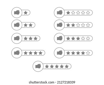 set of icons for a neutral reaction, an indifferent review, an expression of opinion about a product or service.