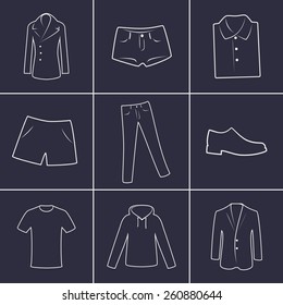 Set of icons o na theme clothing