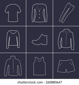 Set of icons o na theme clothing