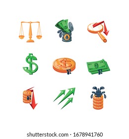 set of icons oil price on white background vector illustration design