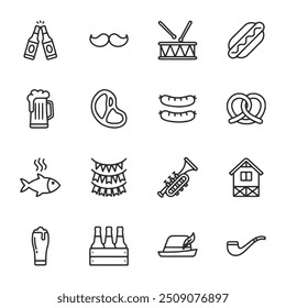 set of icons Oktoberfest  vector