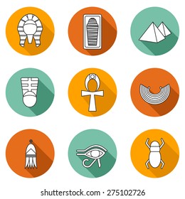 Set of icons on ancient Egypt theme for your design