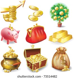 Set of icons on the financial theme