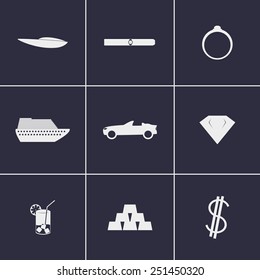 Set of icons on luxury theme 